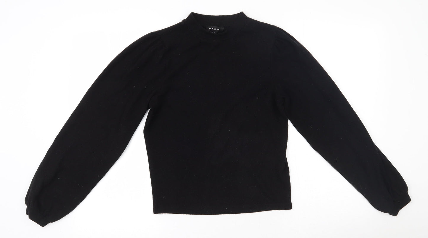 New Look Womens Black High Neck  Polyester Pullover Jumper Size S