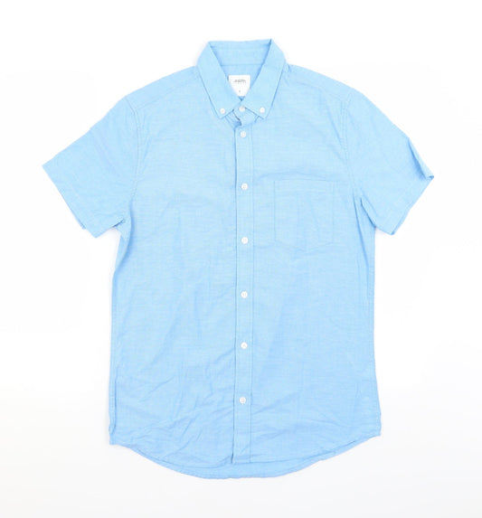 Burton Mens Blue  Cotton  Button-Up Size S Collared