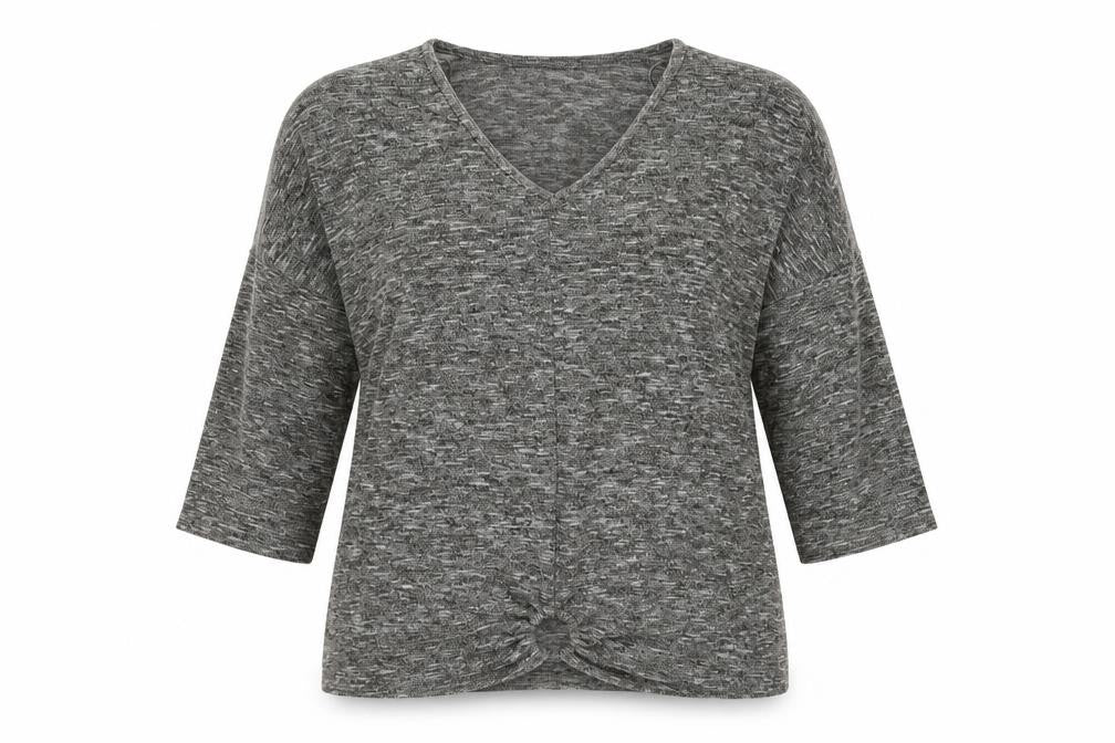 Papaya Womens Grey V-Neck  Polyester Pullover Jumper Size 16