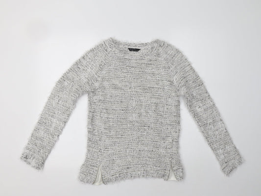 Matalan Girls Grey Crew Neck  Polyester Pullover Jumper Size 12-13 Years