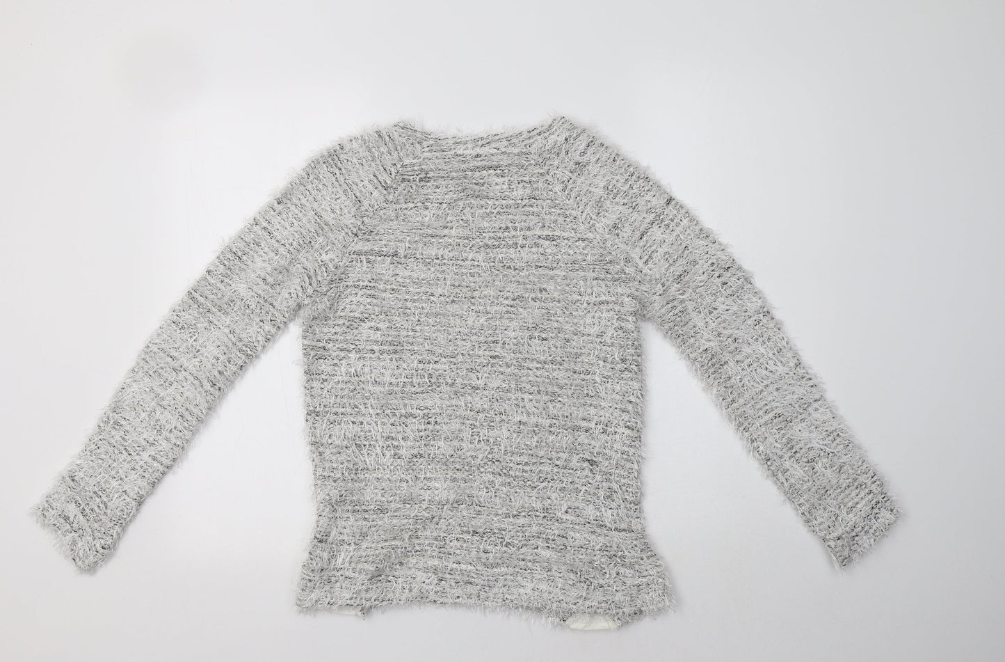 Matalan Girls Grey Crew Neck  Polyester Pullover Jumper Size 12-13 Years