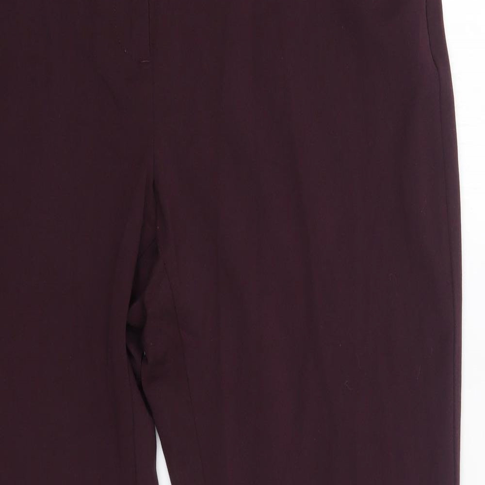 M&S Womens Purple  Viscose Dress Pants Trousers Size 14 L25 in Regular