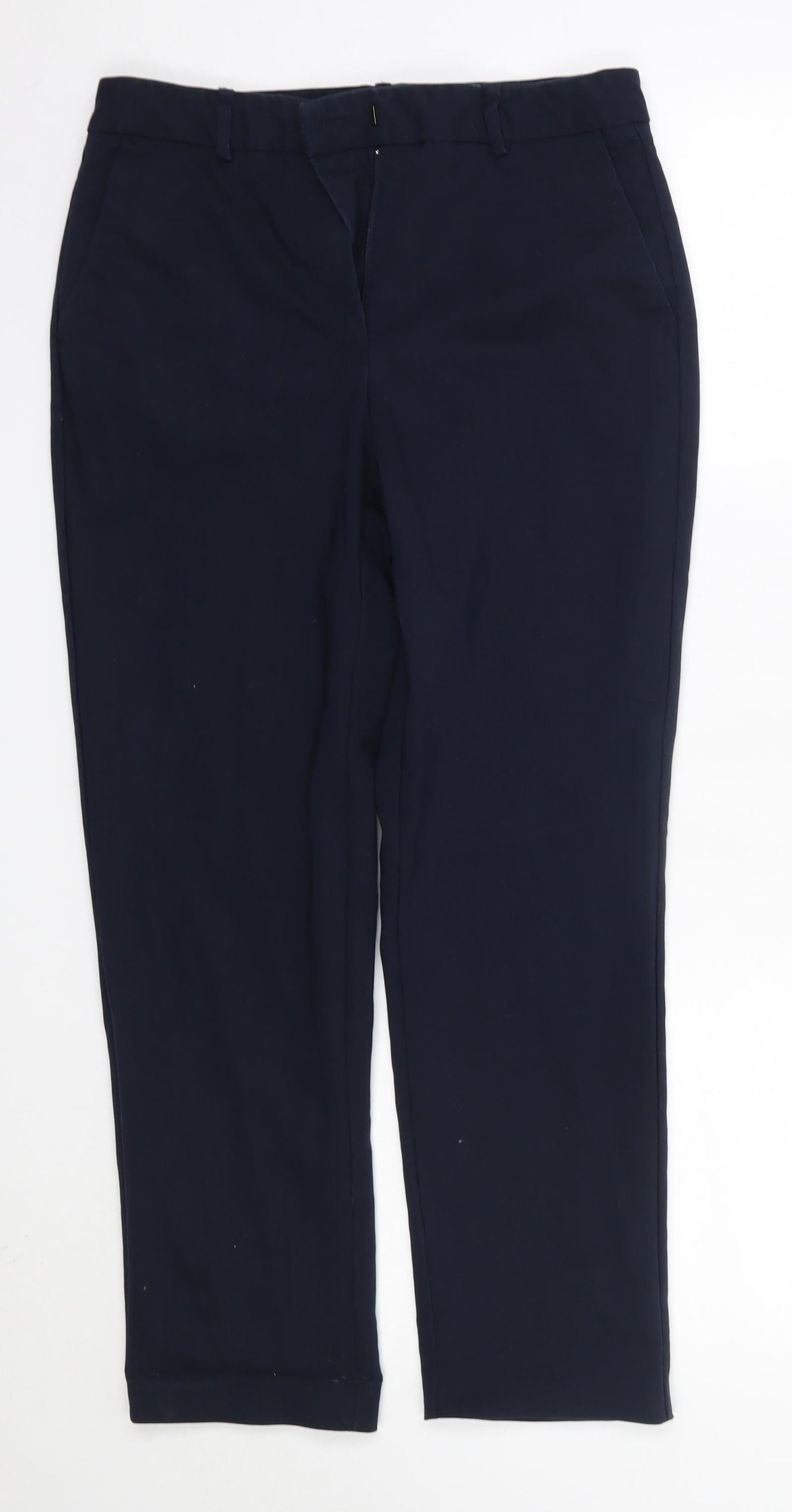 Zara Womens Blue  Cotton Dress Pants Trousers Size S L25 in Regular