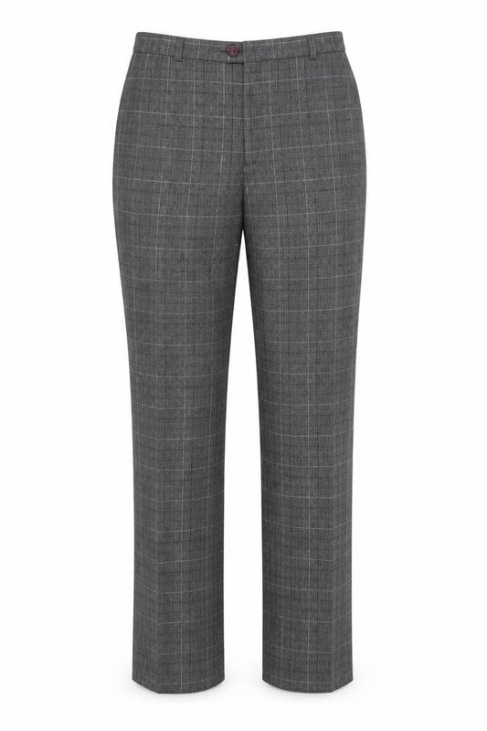 Classic Line Womens Grey Check Polyester Dress Pants Trousers Size 34 in L29 in Regular