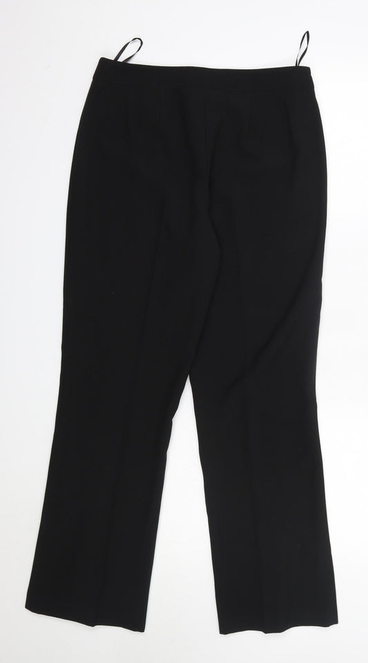 Mia Moda Womens Black  Polyester Dress Pants Trousers Size 10 L29 in Regular
