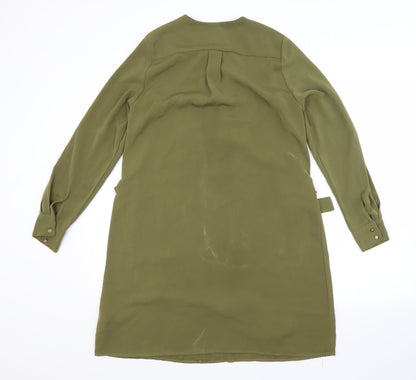 Cameo Rose Womens Green Polyester A-Line Size 8 V-Neck