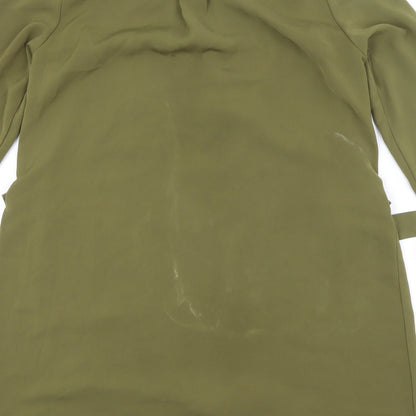 Cameo Rose Womens Green Polyester A-Line Size 8 V-Neck