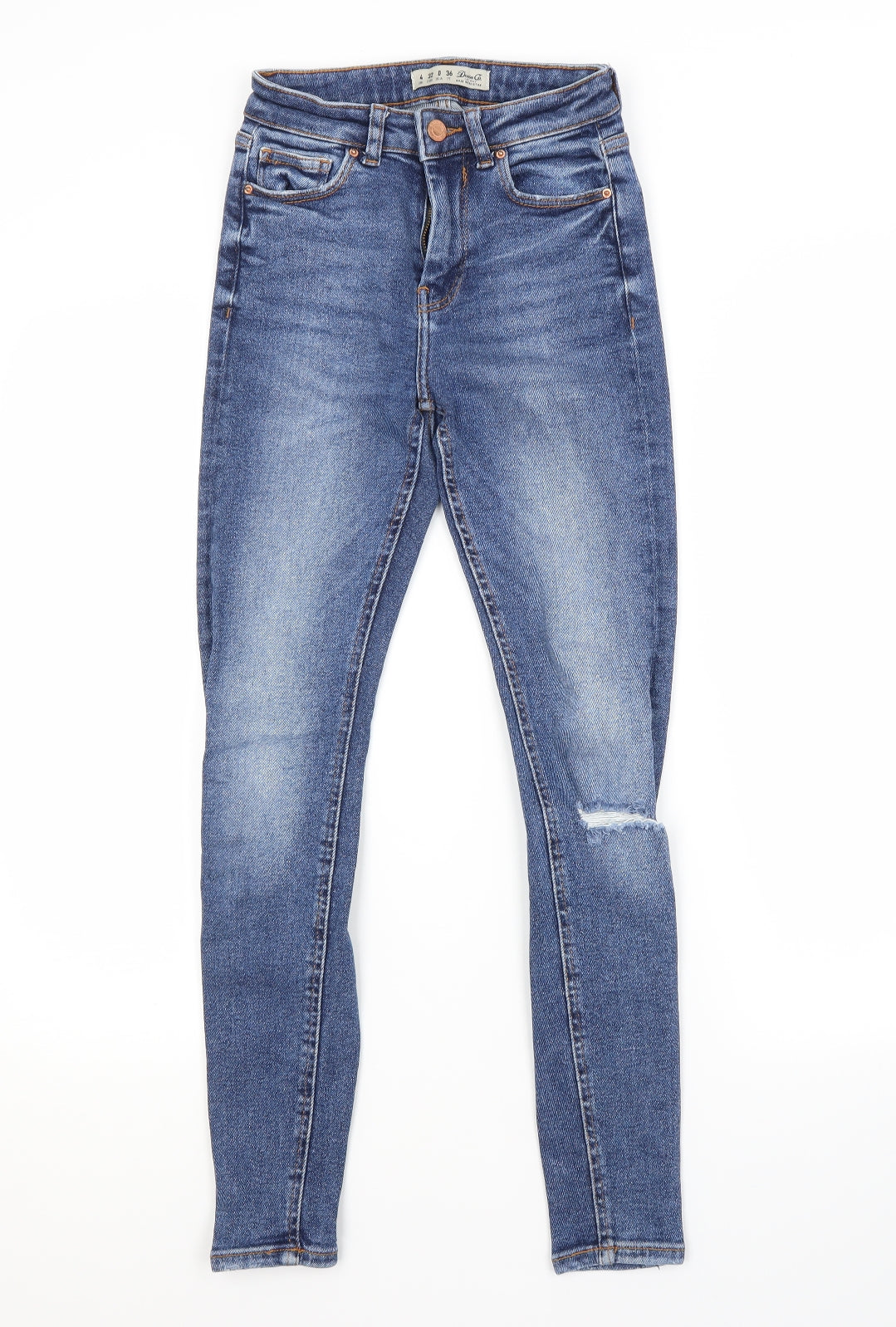 Primark Womens Blue  Cotton Skinny Jeans Size 4 L27 in Regular