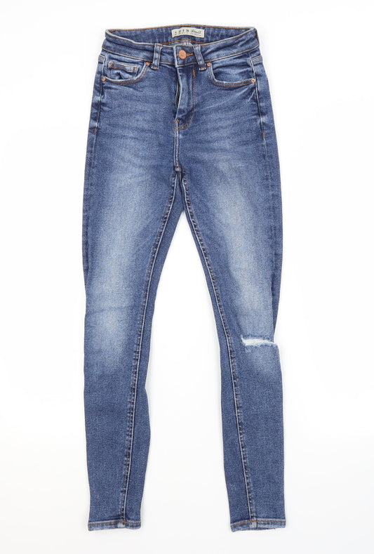 Primark Womens Blue  Cotton Skinny Jeans Size 4 L27 in Regular