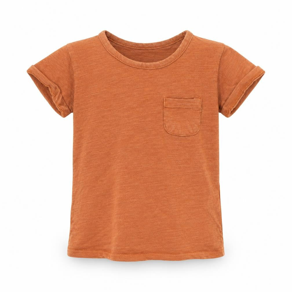 JAMIE KAY Boys Brown  Cotton Basic T-Shirt Size 2 Years Crew Neck