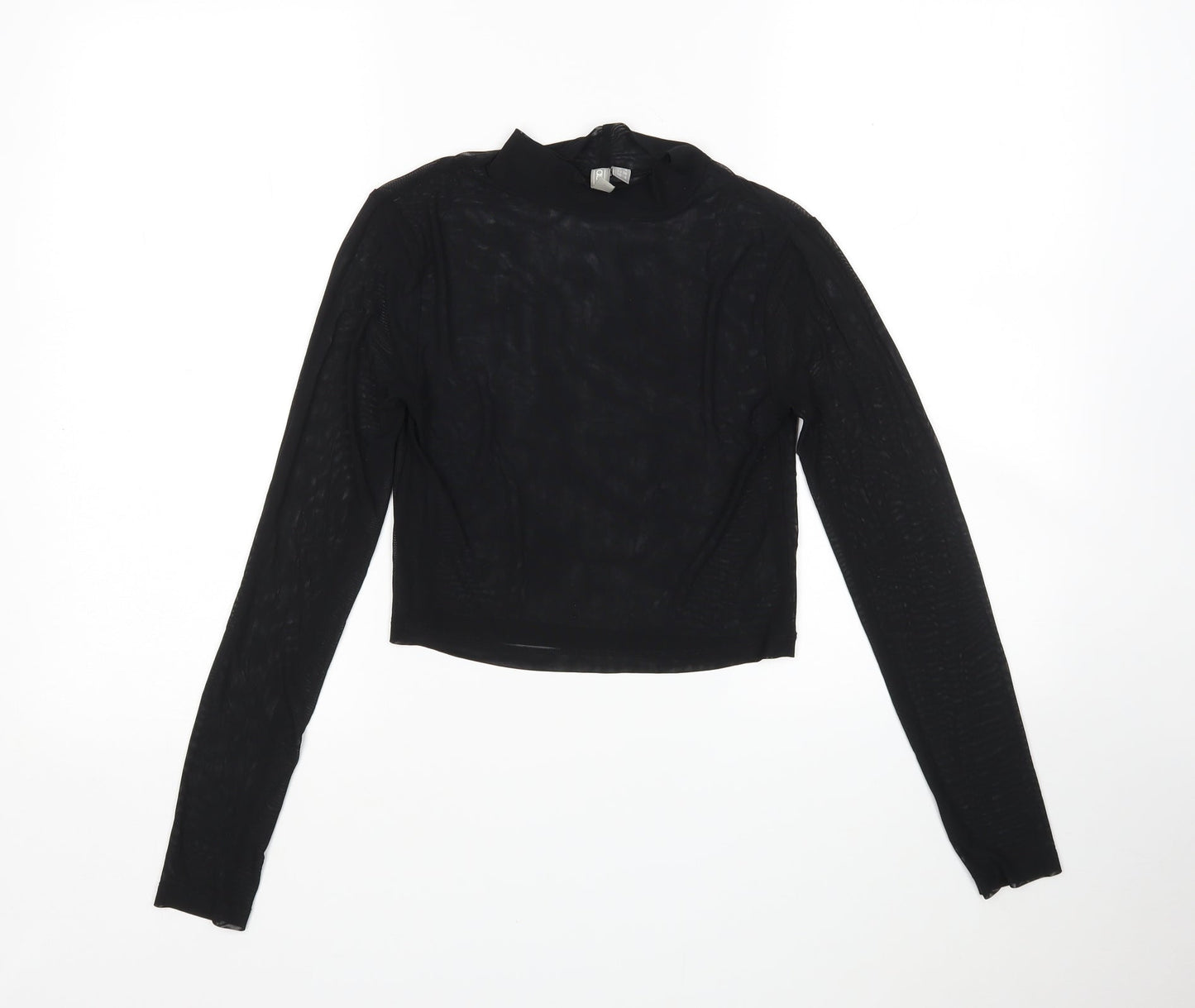 ASOS Womens Black  Polyamide Basic Blouse Size 8 Mock Neck
