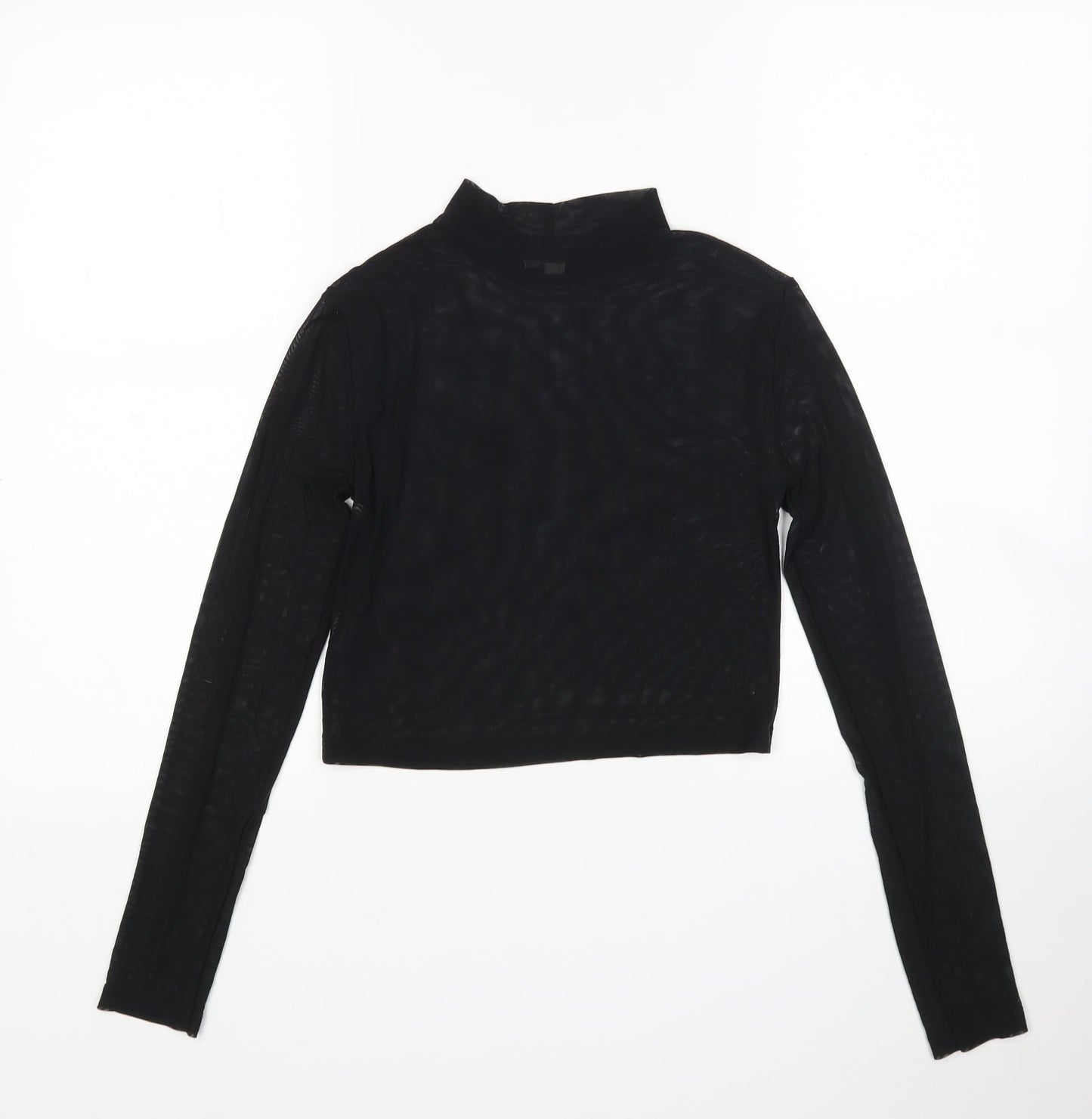 ASOS Womens Black  Polyamide Basic Blouse Size 8 Mock Neck
