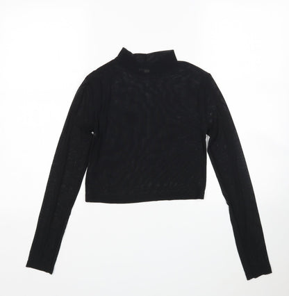 ASOS Womens Black  Polyamide Basic Blouse Size 8 Mock Neck