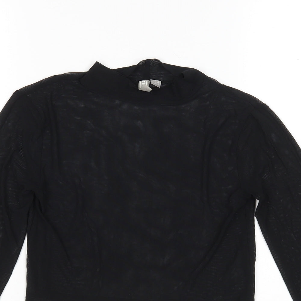 ASOS Womens Black  Polyamide Basic Blouse Size 8 Mock Neck