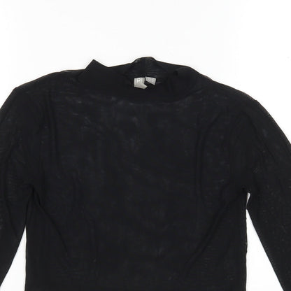 ASOS Womens Black  Polyamide Basic Blouse Size 8 Mock Neck