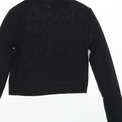 ASOS Womens Black  Polyamide Basic Blouse Size 8 Mock Neck