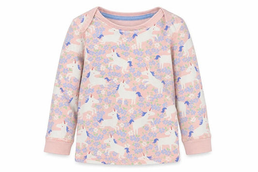 Marks & Spencer Girls Multicoloured Floral Cotton  Pyjama Top Size 18-24 Months   - Unicorn