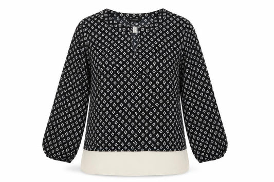 Atmosphere Womens Multicoloured Argyle/Diamond Polyester Basic Blouse Size 10 Round Neck
