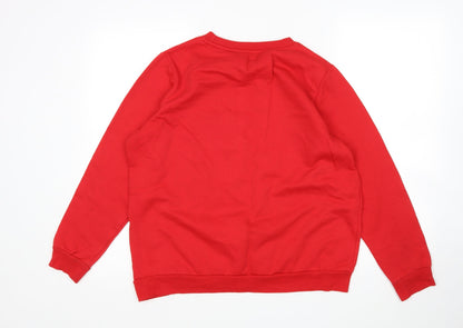 Preloved Pep&Co Womens Red Round Neck  Cotton Pullover Jumper Size M   - Christmas - Back