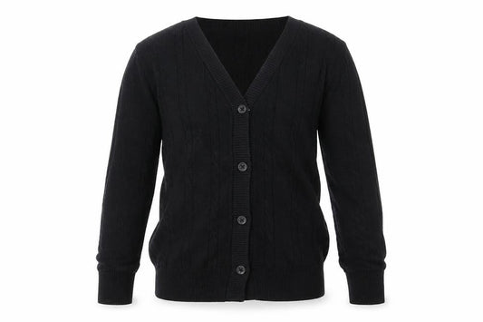 Debenhams Girls Black V-Neck  Cotton Cardigan Jumper Size 5-6 Years