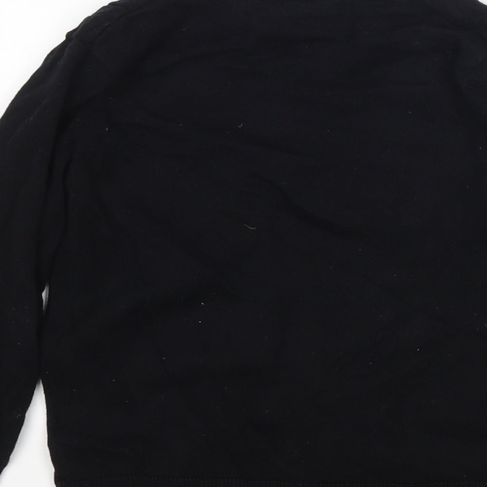 Debenhams Girls Black V-Neck  Cotton Cardigan Jumper Size 5-6 Years