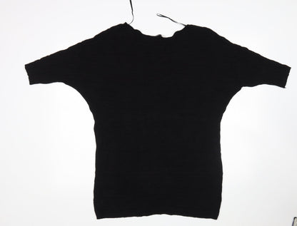 Preloved George Mens Black Round Neck  Viscose Pullover Jumper - Back