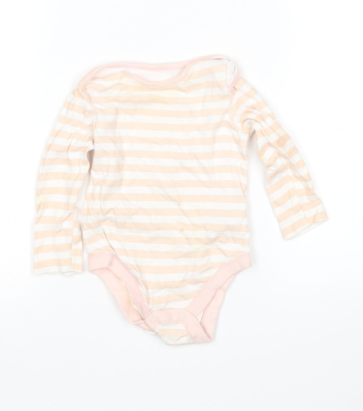 F&F Girls Multicoloured Striped Cotton Leotard One-Piece Size 6-9 Months