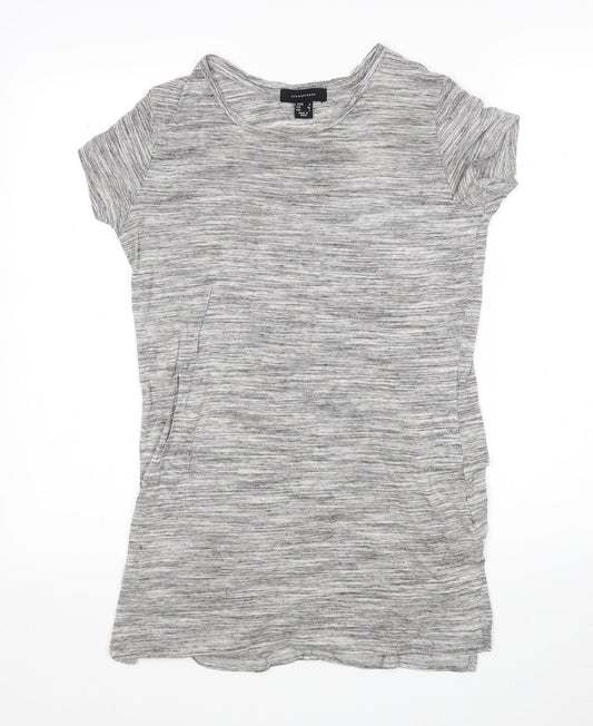Atmosphere Womens Grey  Viscose Basic T-Shirt Size 8 Round Neck