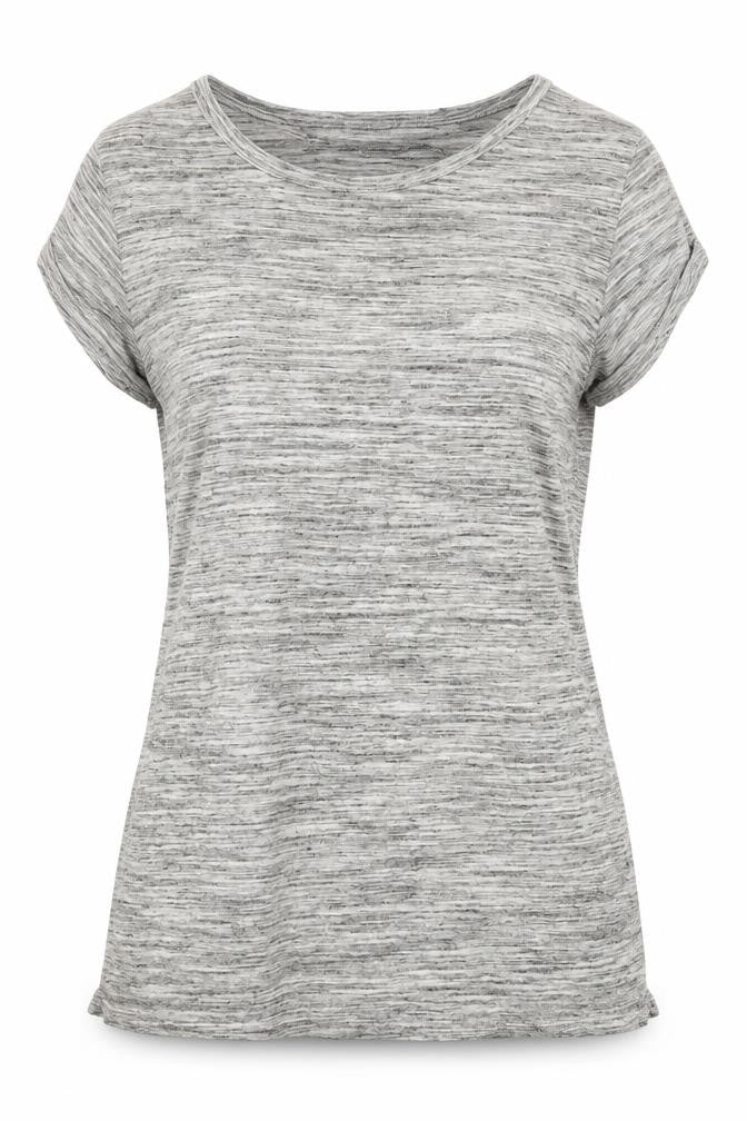 Atmosphere Womens Grey  Viscose Basic T-Shirt Size 8 Round Neck