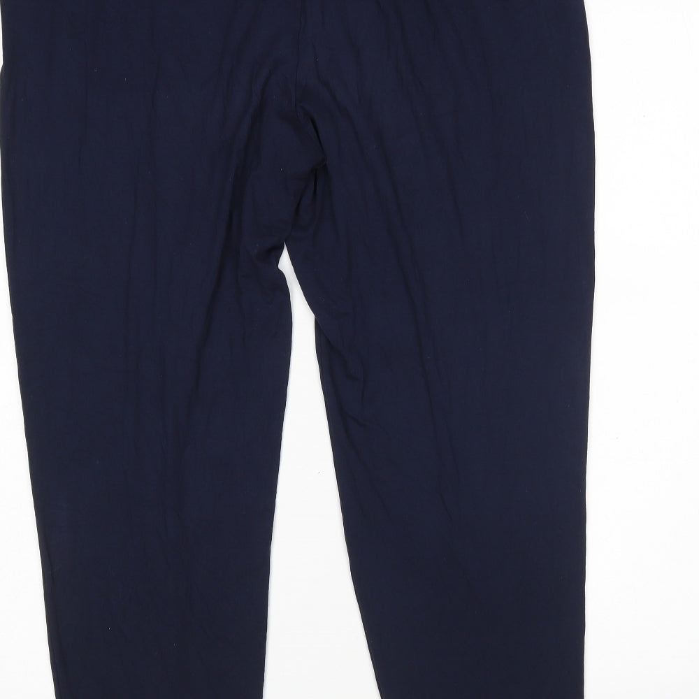 M&S Womens Blue  Viscose Sweatpants Trousers Size 16 L25 in Regular