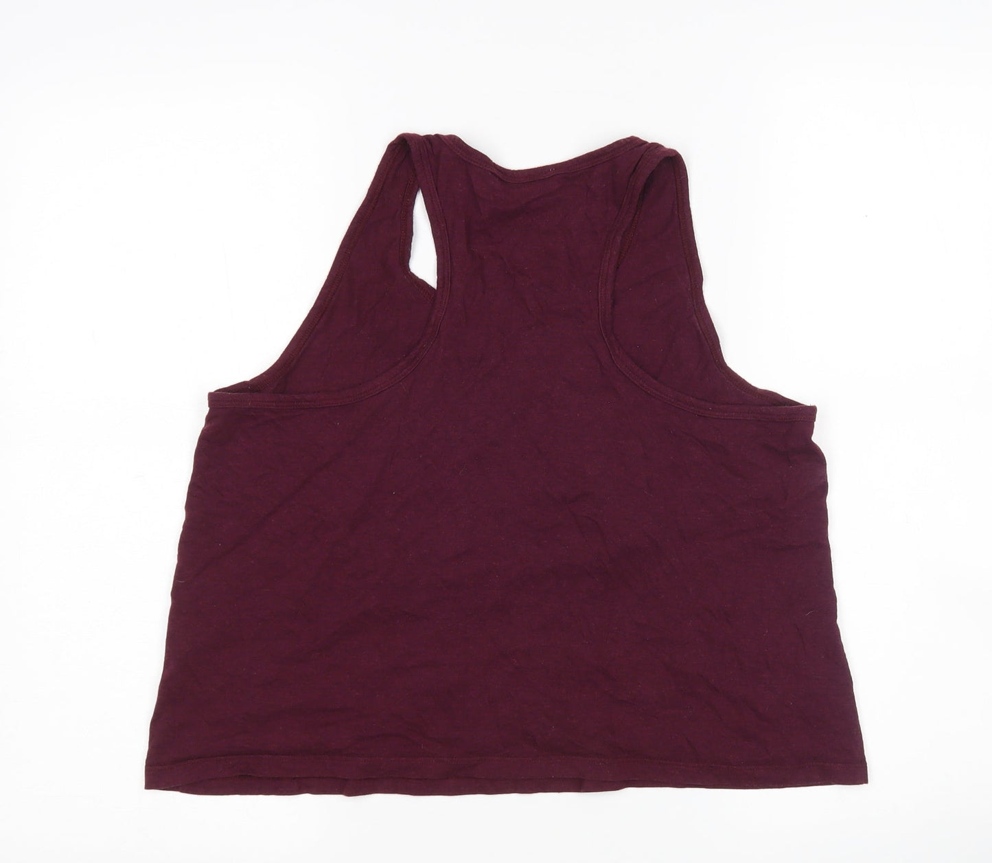 New Look Womens Purple  Cotton Basic Tank Size M Round Neck