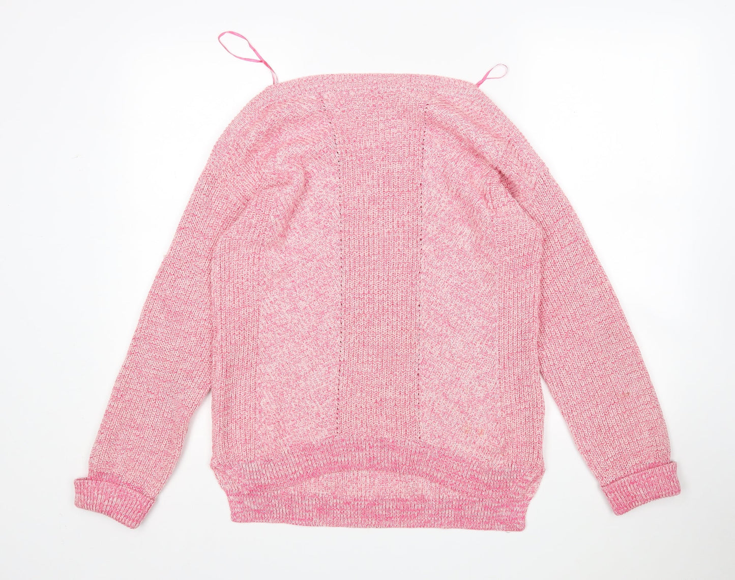 M&S Womens Pink Boat Neck  Cotton Pullover Jumper Size M