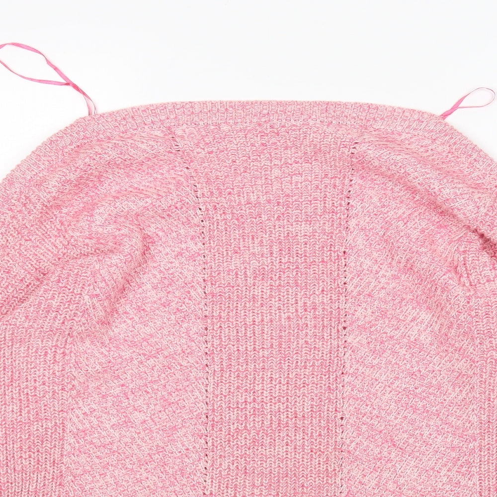 M&S Womens Pink Boat Neck  Cotton Pullover Jumper Size M
