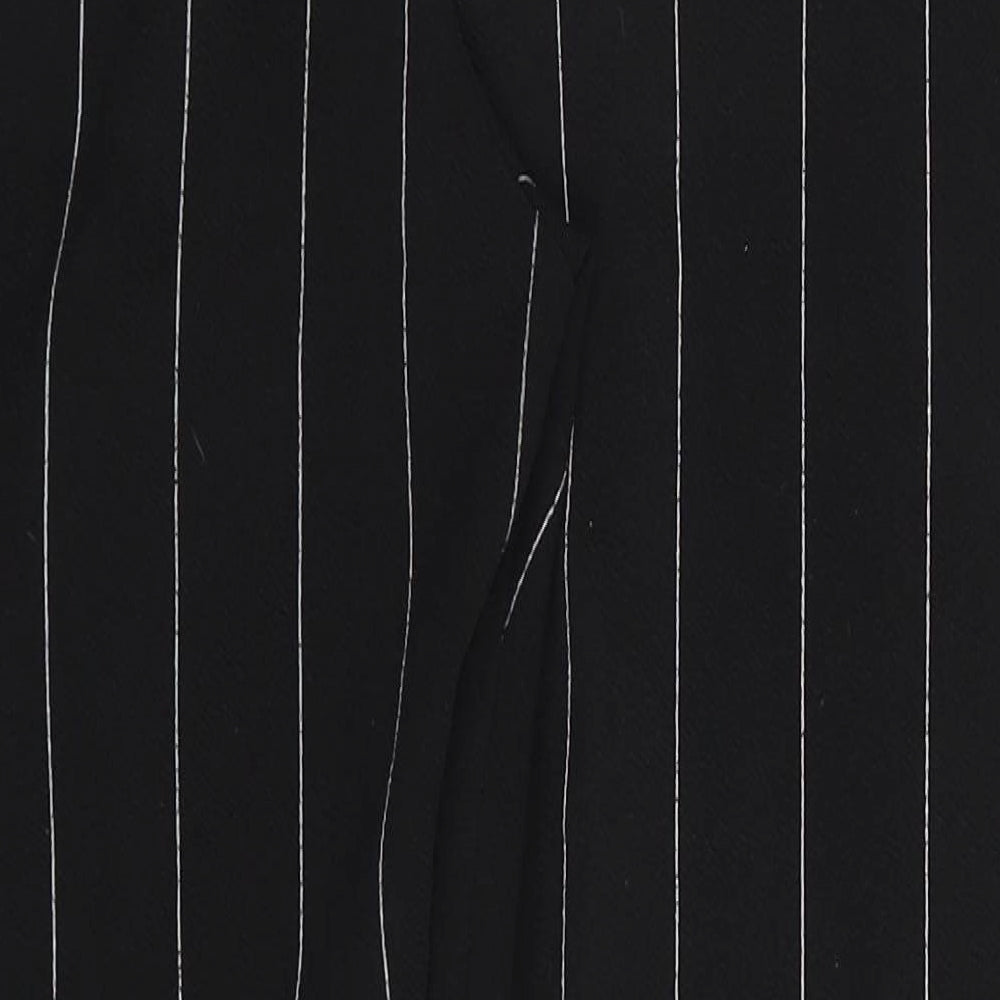 Cameo Womens Black Striped Polyester Trousers  Size 8 L27 in Regular