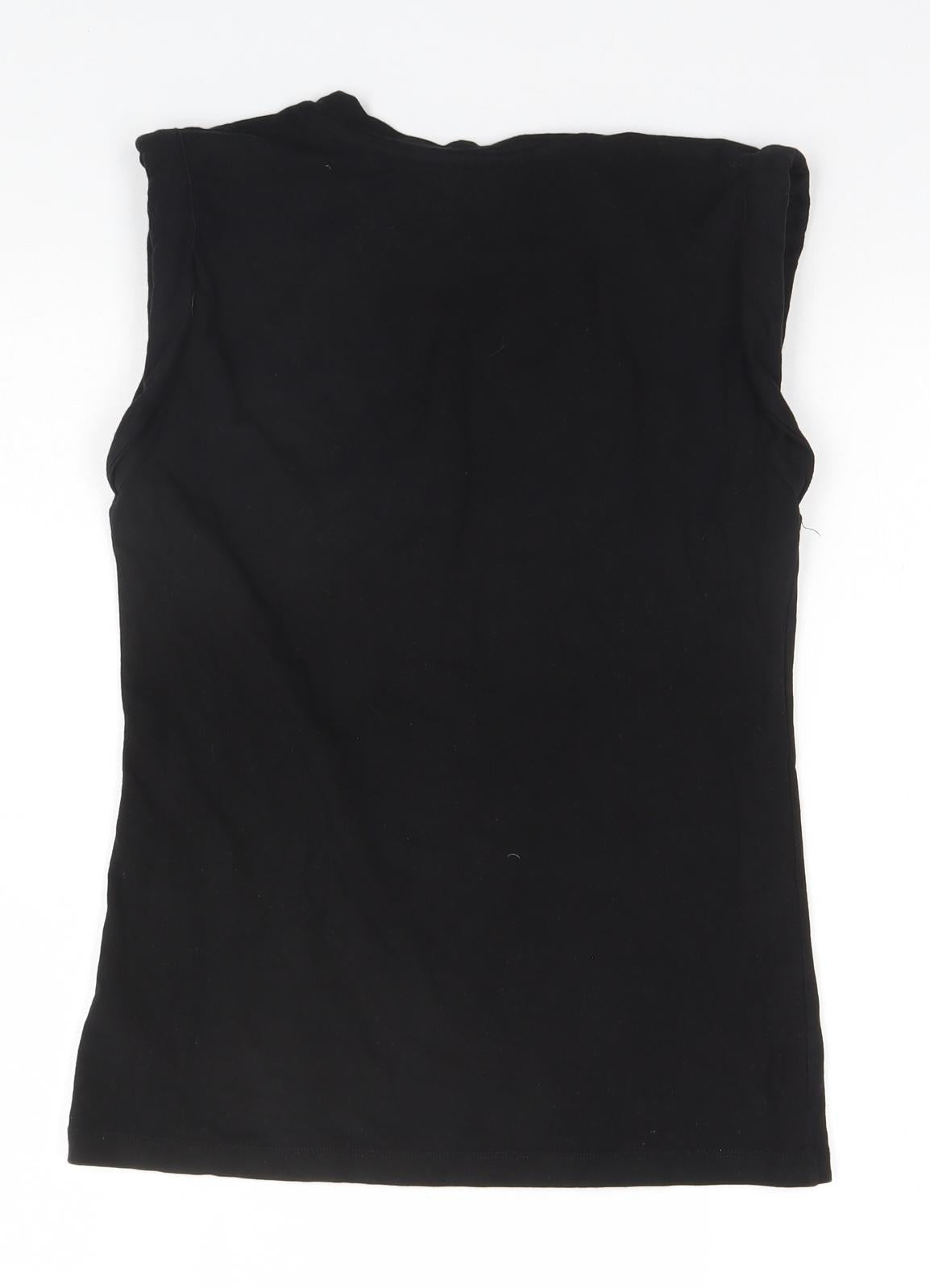 ASOS Womens Black  Modal Basic Tank Size 8 Round Neck