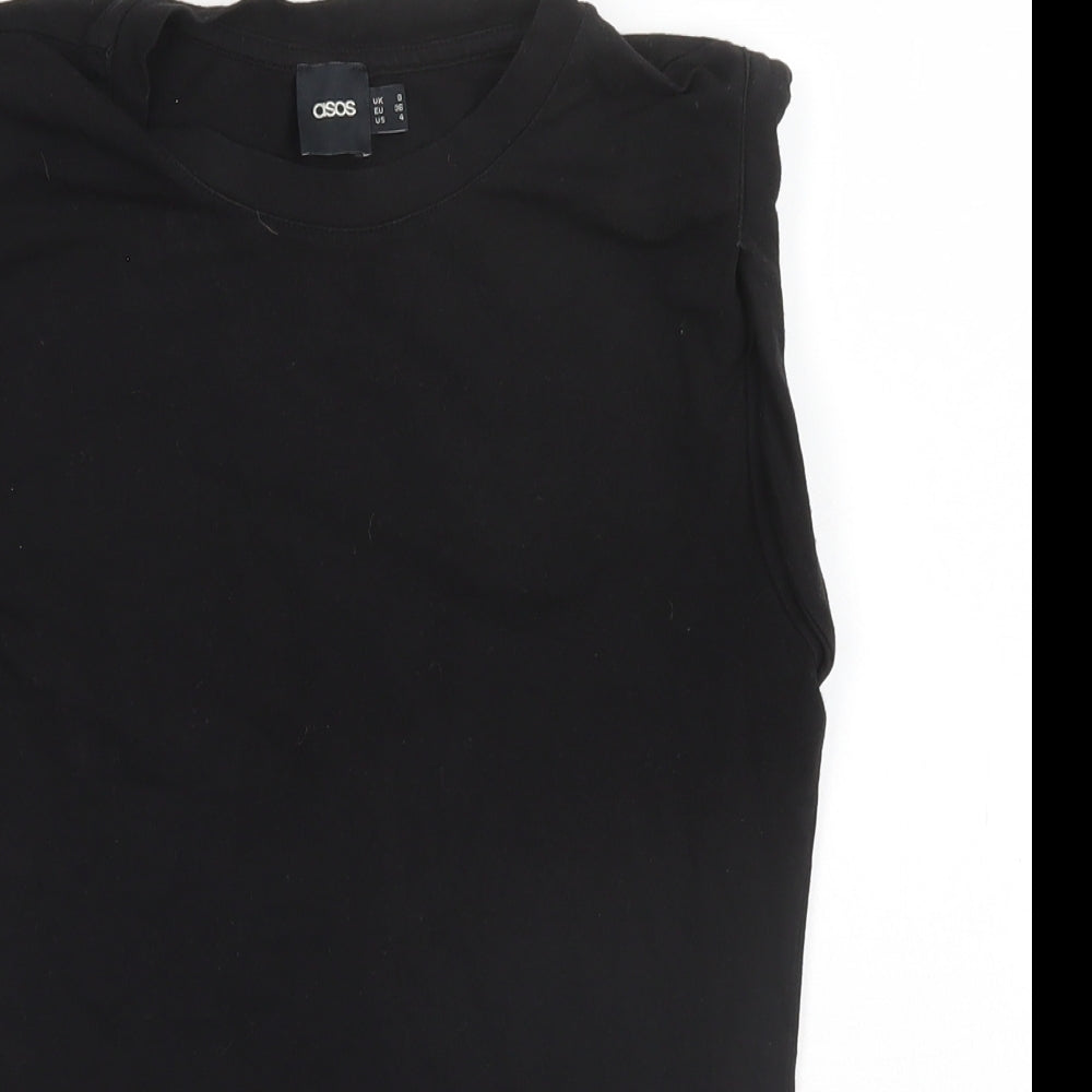 ASOS Womens Black  Modal Basic Tank Size 8 Round Neck