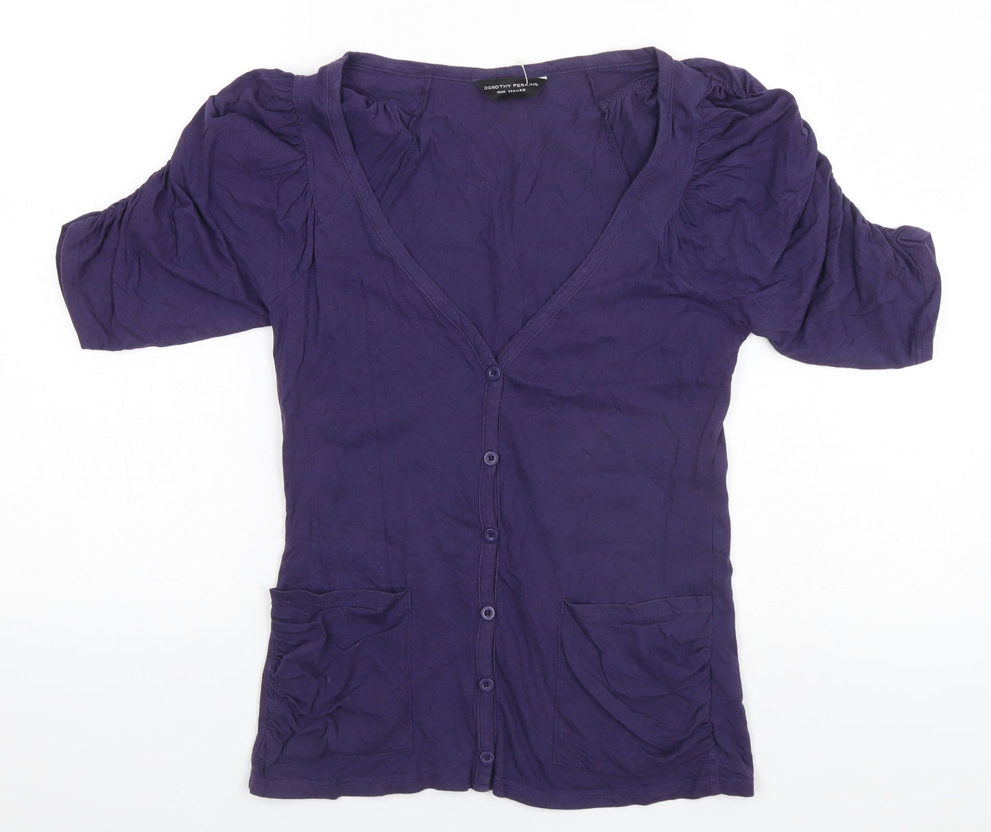 Dorothy Perkins Womens Blue Round Neck  Cotton Cardigan Jumper Size 10