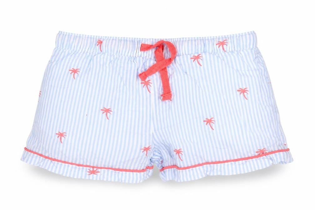 Marks & Spencer Girls Blue Striped Viscose Sailor Shorts Size 9-10 Years  Regular