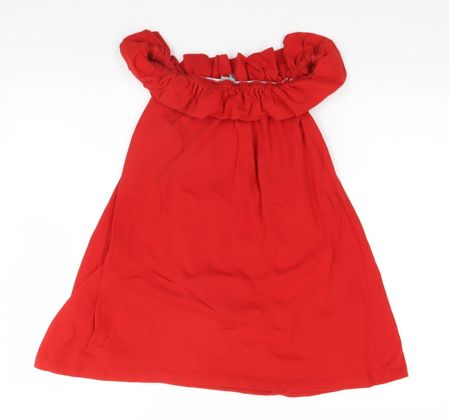 ASOS Womens Red  Cotton A-Line  Size 8  Round Neck