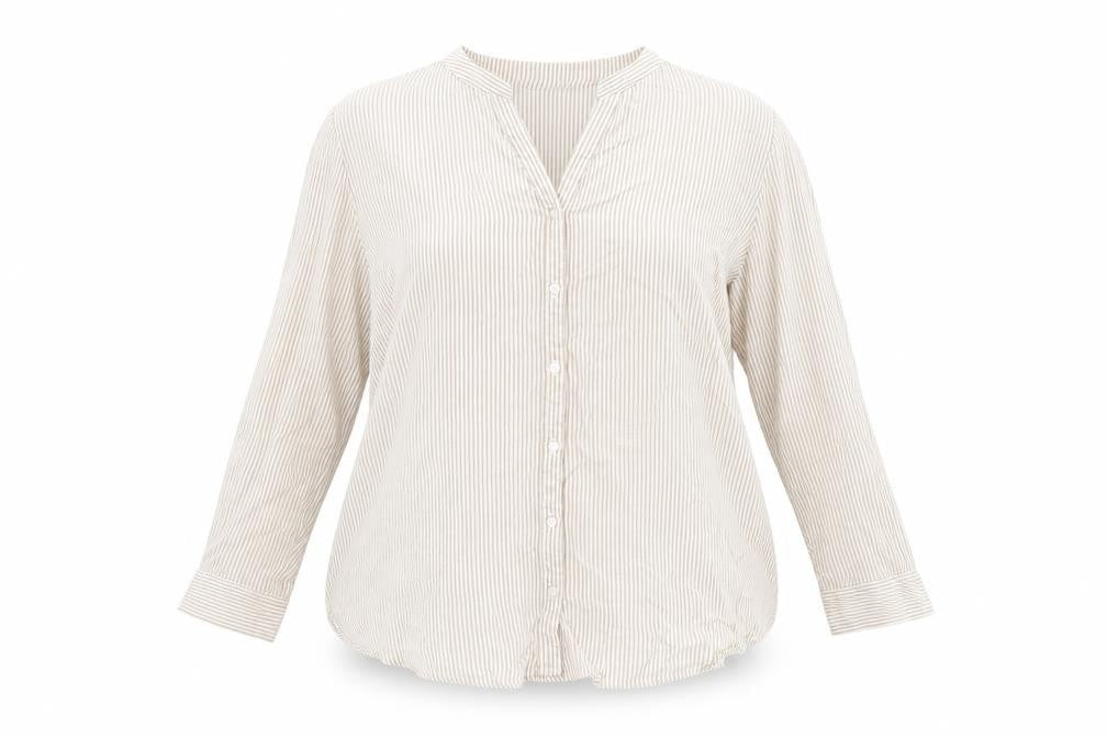 Atmosphere Womens Green Striped Viscose Basic Button-Up Size 20 Collared