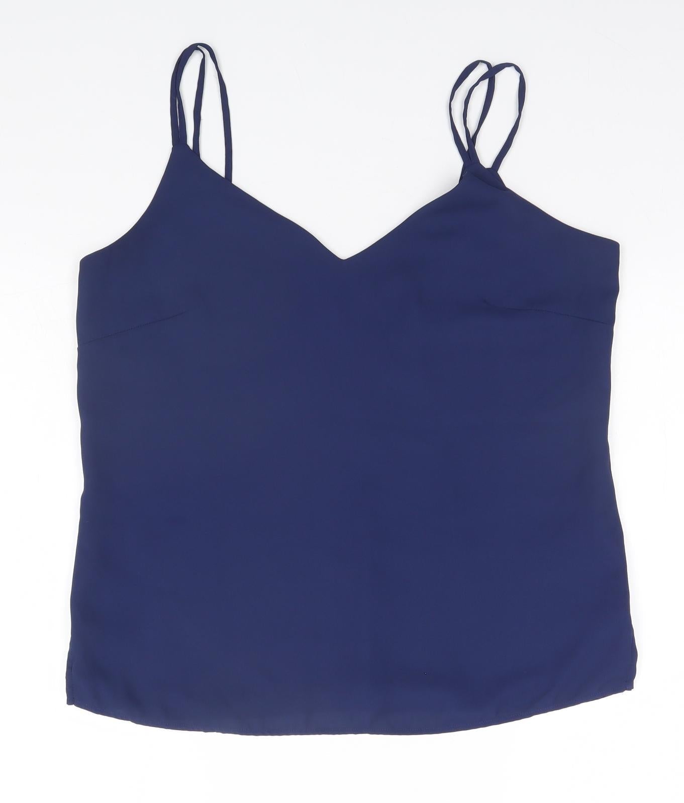 Marks and Spencer Womens Blue  Polyester Basic Tank Size 12 Halter