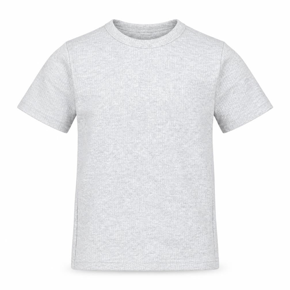 F&F Boys Grey  Cotton Basic T-Shirt Size 7 Years Round Neck