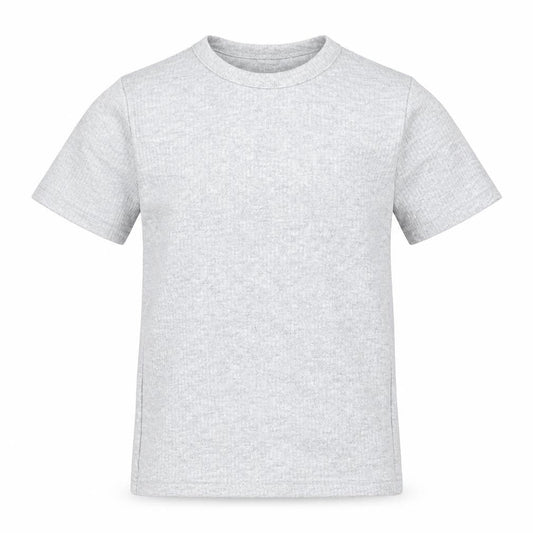 F&F Boys Grey  Cotton Basic T-Shirt Size 7 Years Round Neck