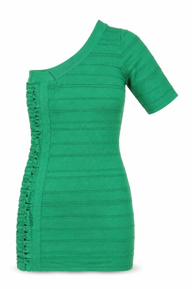 WOW Couture Womens Gold  Rayon Mini  Size M  One Shoulder
