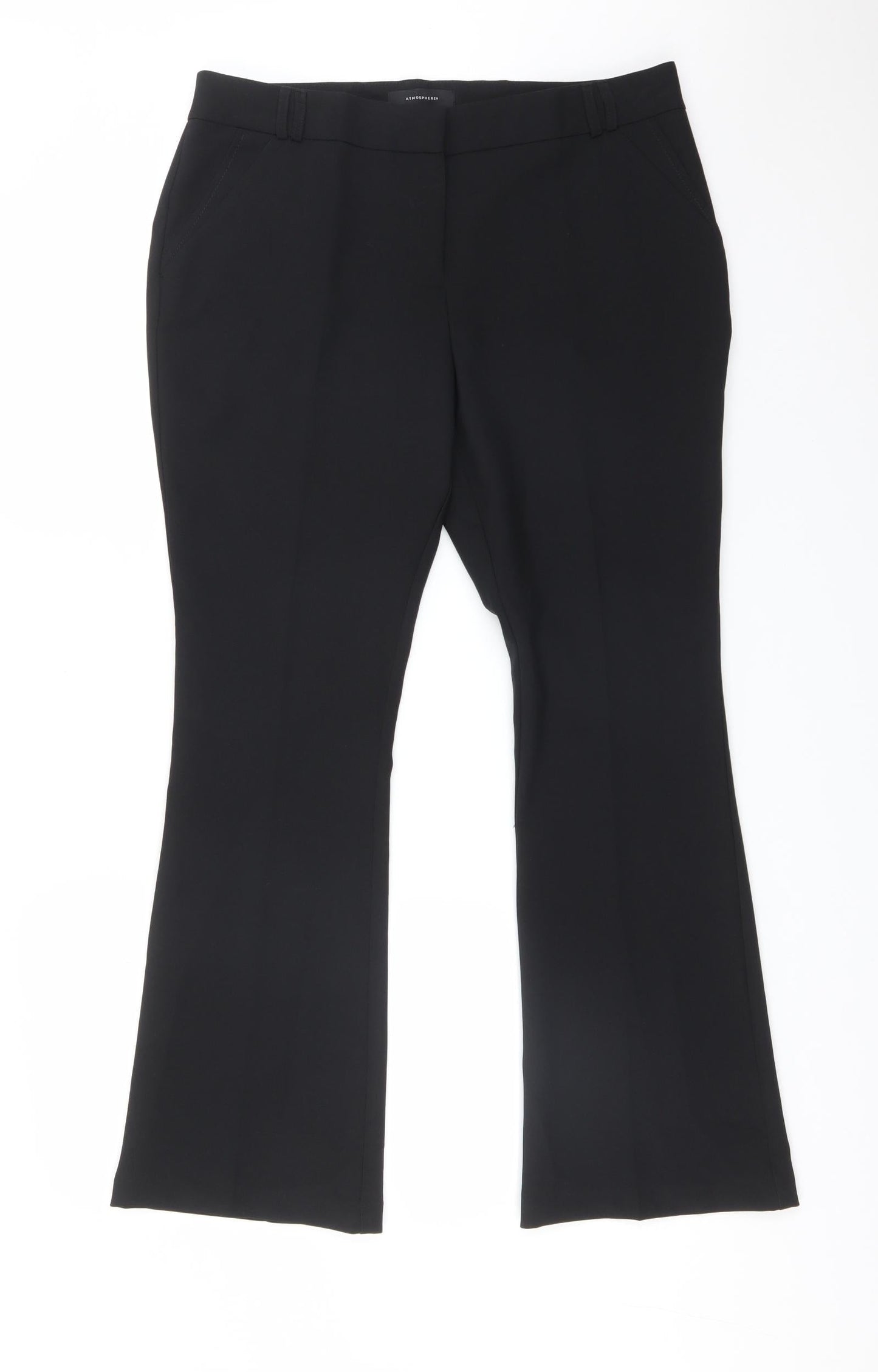 Atmosphere Womens Black  Polyester Dress Pants Trousers Size 12 L29 in Regular