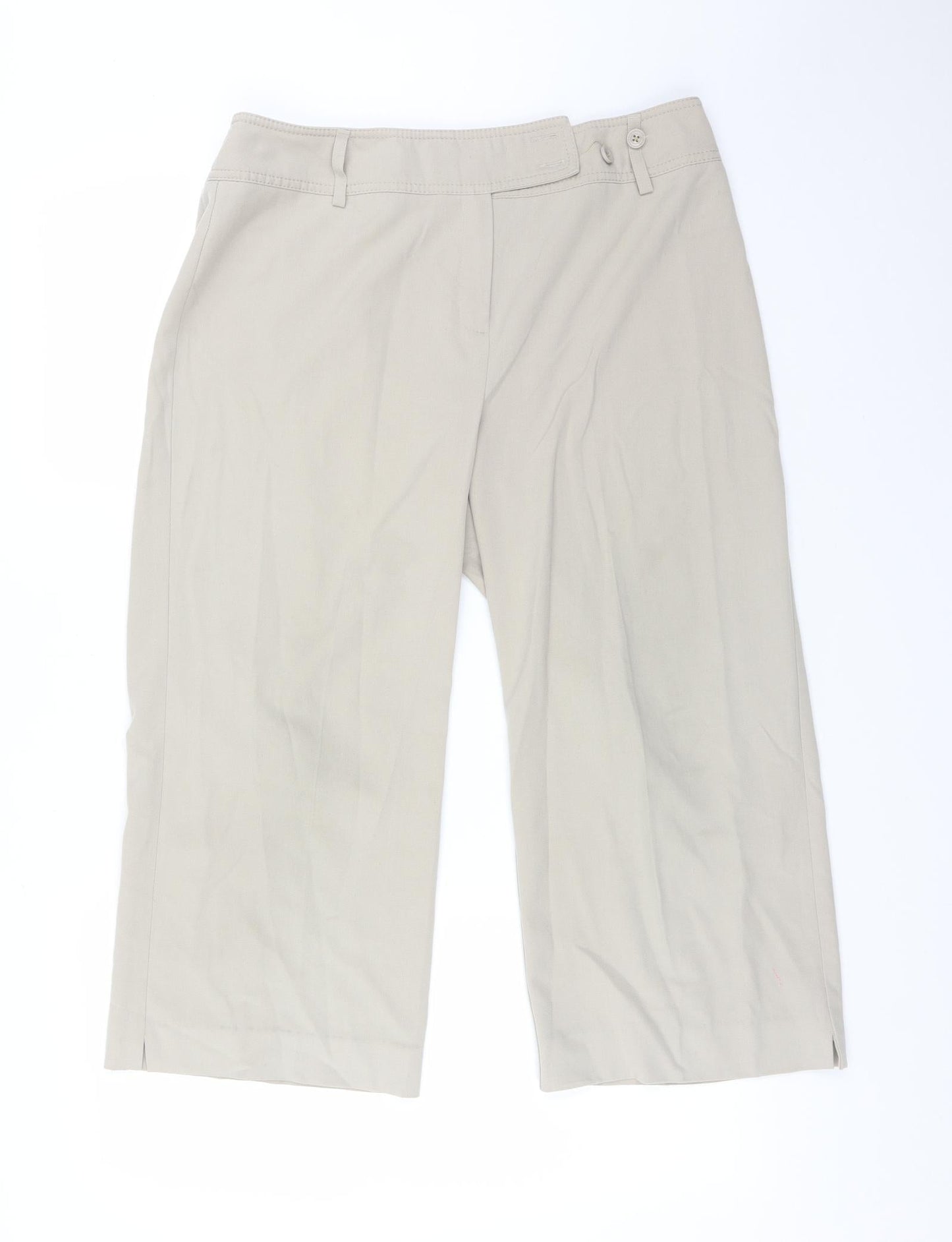 WOOLWORTHS Womens Beige  Polyester Trousers  Size 14 L21 in Regular