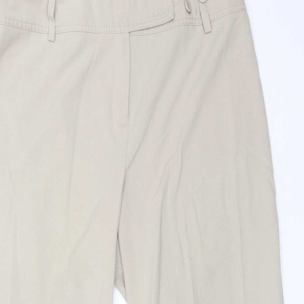 WOOLWORTHS Womens Beige  Polyester Trousers  Size 14 L21 in Regular