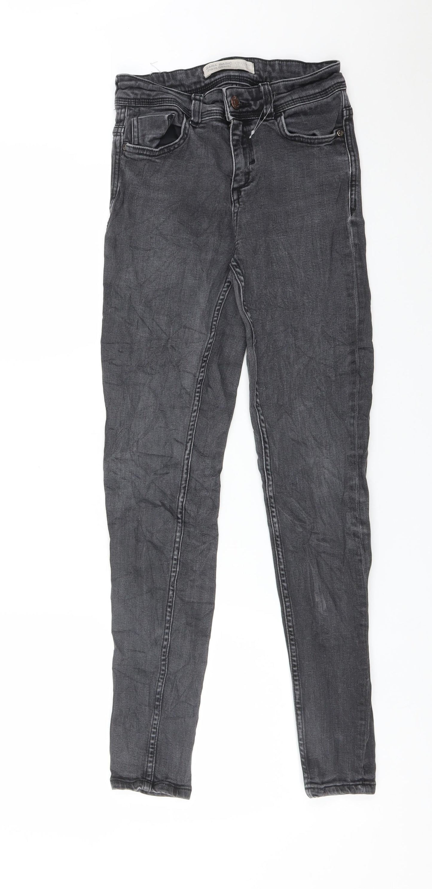 Zara Womens Black  Cotton Skinny Jeans Size 6 L28 in Regular