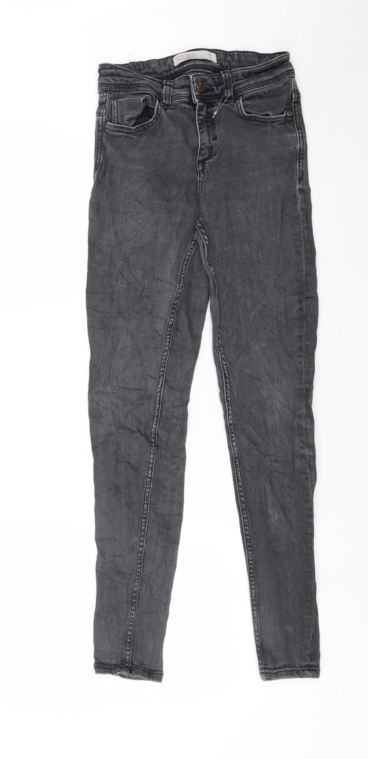 Zara Womens Black  Cotton Skinny Jeans Size 6 L28 in Regular