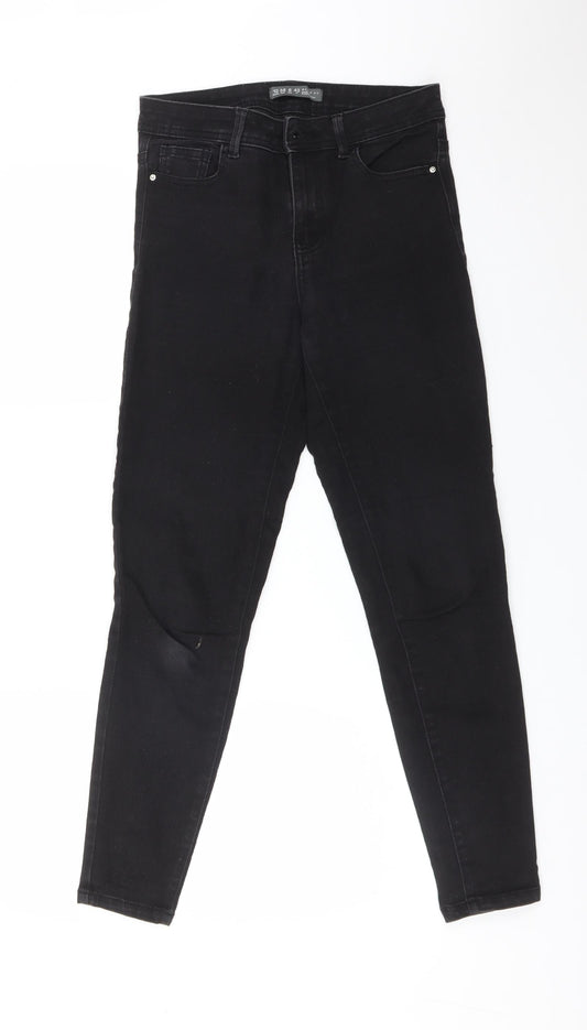 DENIM CO Womens Black  Cotton Skinny Jeans Size 10 L29 in Regular
